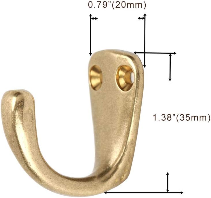 RZDEAL RZDEAL 3PCS Vintage Coat and Hat Hook Brass Classico Wall Hanging for Bath Stands Clothes Hangers Scarf Towel Gold - Image 2