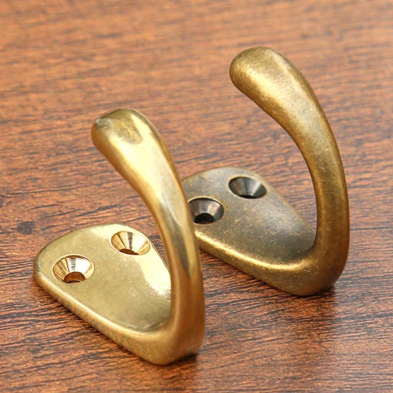 RZDEAL RZDEAL 3PCS Vintage Coat and Hat Hook Brass Classico Wall Hanging for Bath Stands Clothes Hangers Scarf Towel Gold - Image 4