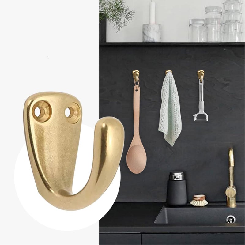 RZDEAL RZDEAL 3PCS Vintage Coat and Hat Hook Brass Classico Wall Hanging for Bath Stands Clothes Hangers Scarf Towel Gold - Image 3