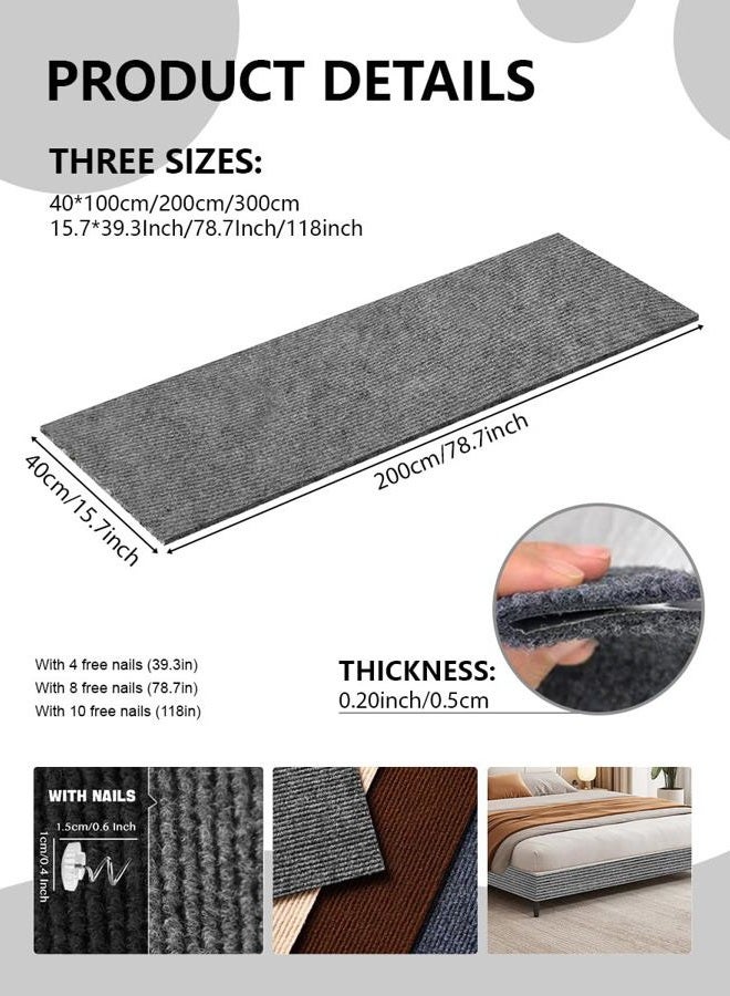 SEPAZON Couch Protector from Cat Claws, Anti Cat Scratch Furniture Protector, Adhesive Cat Scratch Pad Deterrent for Furniture, DIY Climbing Cat Scratcher Scratching for Indoor Cat (LightGrey, 78.7x15.8In) - Image 2