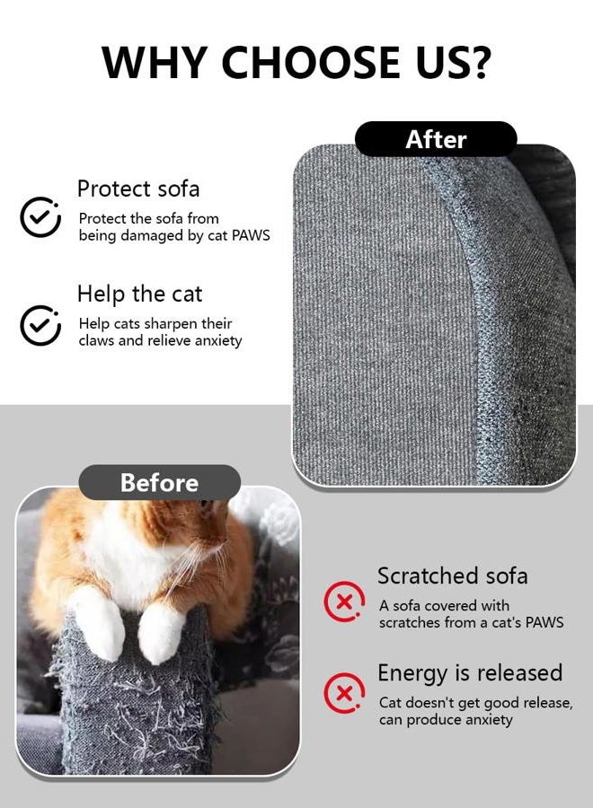 SEPAZON Couch Protector from Cat Claws, Anti Cat Scratch Furniture Protector, Adhesive Cat Scratch Pad Deterrent for Furniture, DIY Climbing Cat Scratcher Scratching for Indoor Cat (LightGrey, 78.7x15.8In) - Image 3