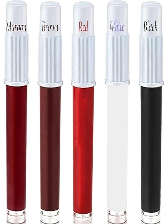 Multi Color Liquid Bindi Liquid kumkum sindoor Suitable for all skin tones Quick Dry Formula Quick Dry Formula (Red, Maroon, Brown, Black,White) (RED,MAROON,BROWN,BLACK,WHITE, 5G) - Image 1