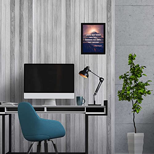 ArtX Paper Motivational Inspirational Quotes, Losers Quit Framed Wall Art Painting, Multicolor, Abstract, 10 X 13 inches, Set of 1 - Image 4