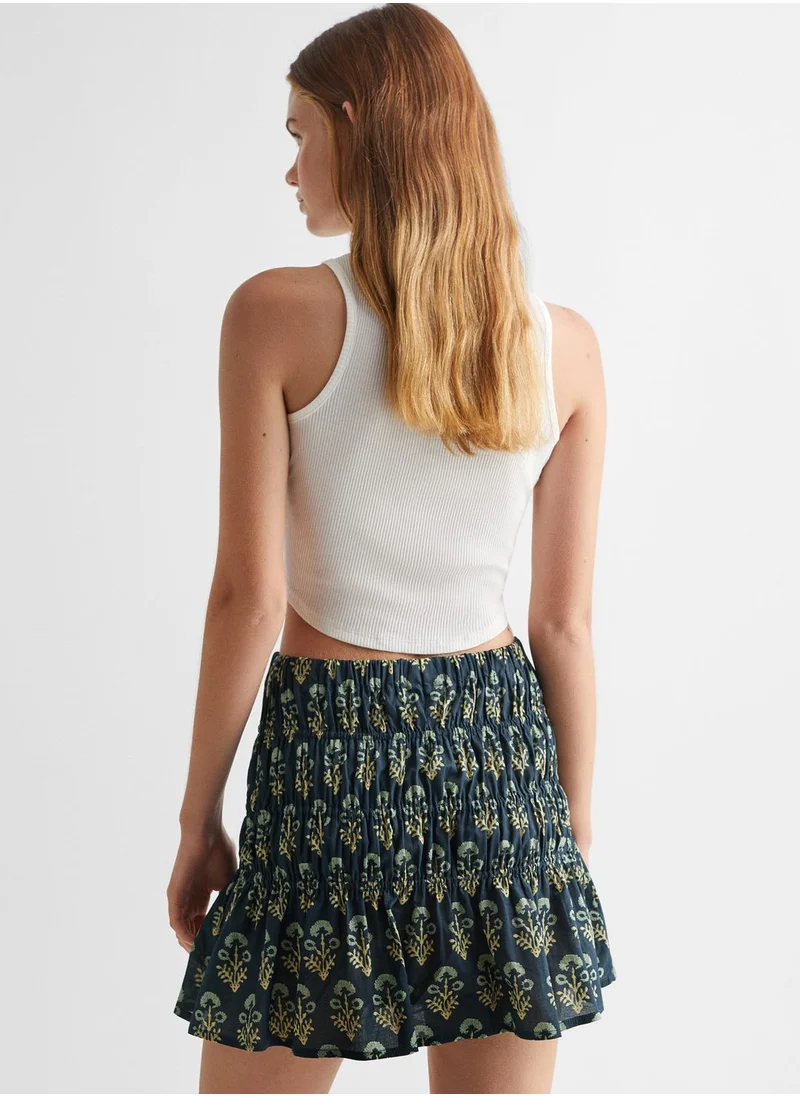 MANGO Kids Floral Print Mini Skirt