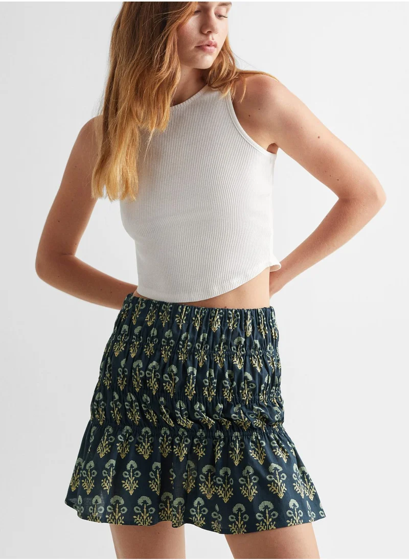 MANGO Kids Floral Print Mini Skirt