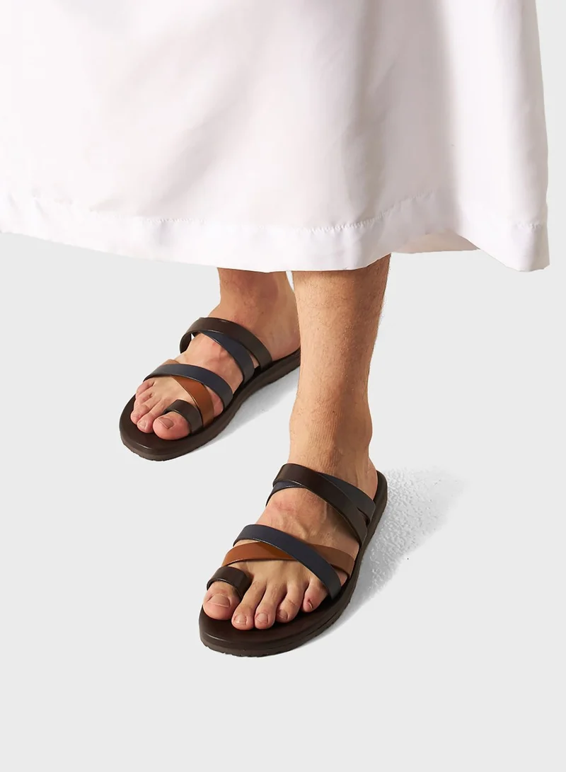 DUCHINI Cross Strap Arabic Sandals