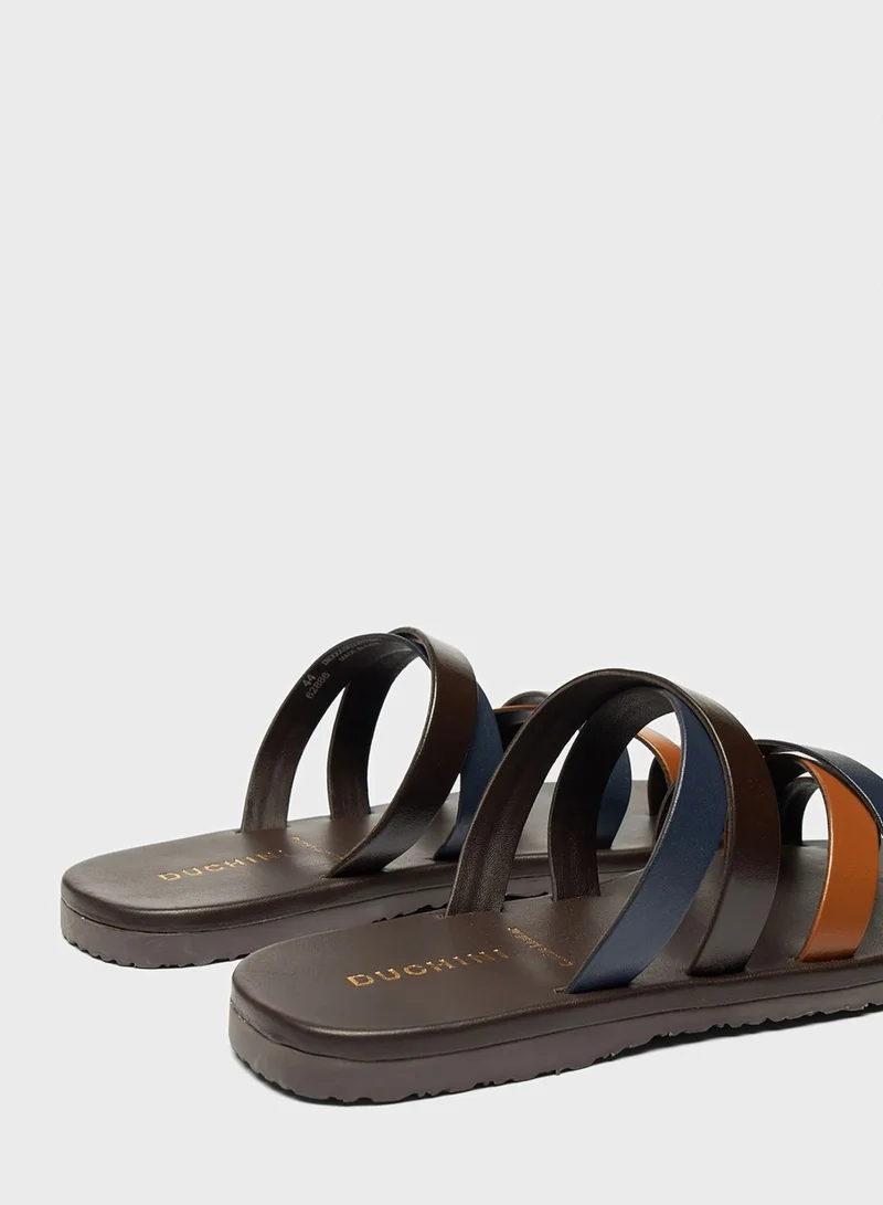 DUCHINI Cross Strap Arabic Sandals