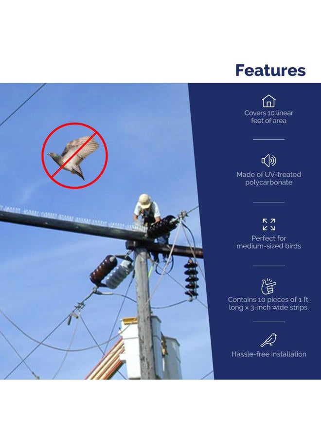 Bird-X Sp-10-Nr Plastic Polycarbonate Bird Spikes Kit With Adhesive Glue, Covers 10 Feet - Image 3