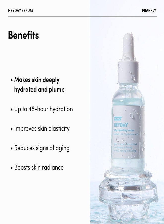 FRANKLY Heyday Serum - Deep Moisture & Radiance Boost with 1.125% Panthenol & Hyaluronic Acid | Vegan | Anti-Aging & Firming for Dry, Sensitive Skin| Korean Skin Care |1.01 fl. oz. - Image 2