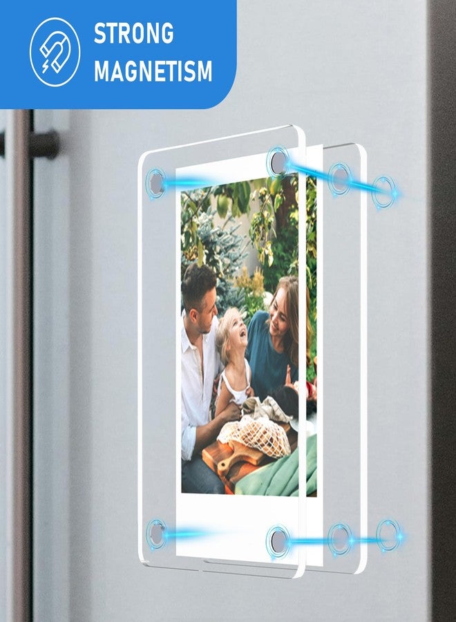 Lzerking Acrylic Magnetic Picture Frame 20 Pack 2.36x3.54 Inches Mini Polaroid Fridge Magnet Frames, Double Sided Clear Refrigerator Photo Frame for Fujifilm Instax - Image 5