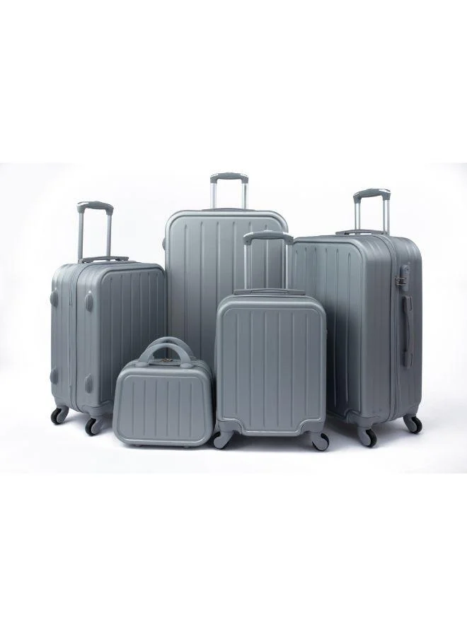 ليمرا ليمرا طقم حقائب سفر بعجلات مكون من 5 قطع فضي