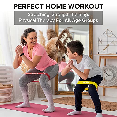 ELKO Natural Rubber Resistance Mini Loop Bands with Carry Bag Included for Toning & Home Workout (Set of 5 ) - Image 4