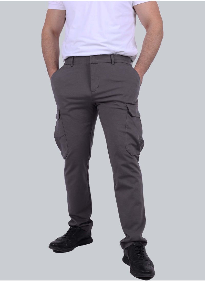 SELECTED - Men's Classic Cargo Pocket Trousers in Brown - Image 1