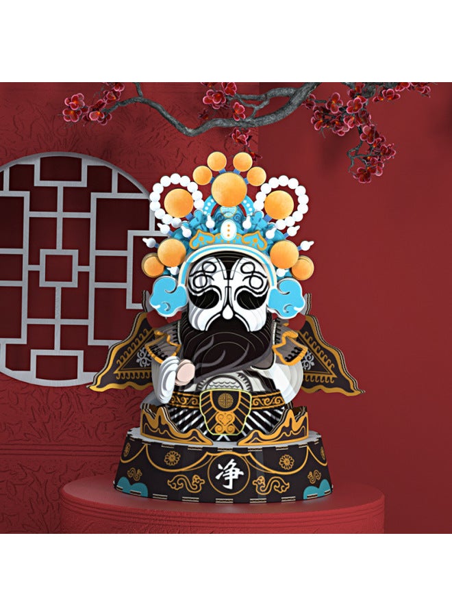 National Fashion Puzzle Peking Opera Series Sword Horse Dan DIY Handmade Paper Art Three-dimensional Puzzle Children's Educational Toys Paper Puzzle-Color:Caiwei - Image 4