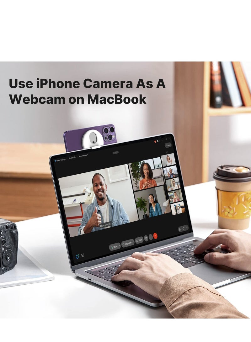 Y&D Continuity Camera Mount for iPhone, MacBook Compatible with Mag Safe iPhone 14/13/12, Magnetic Phone Webcam Desk View Support iOS 16 + & MacOS Ventura - Image 4