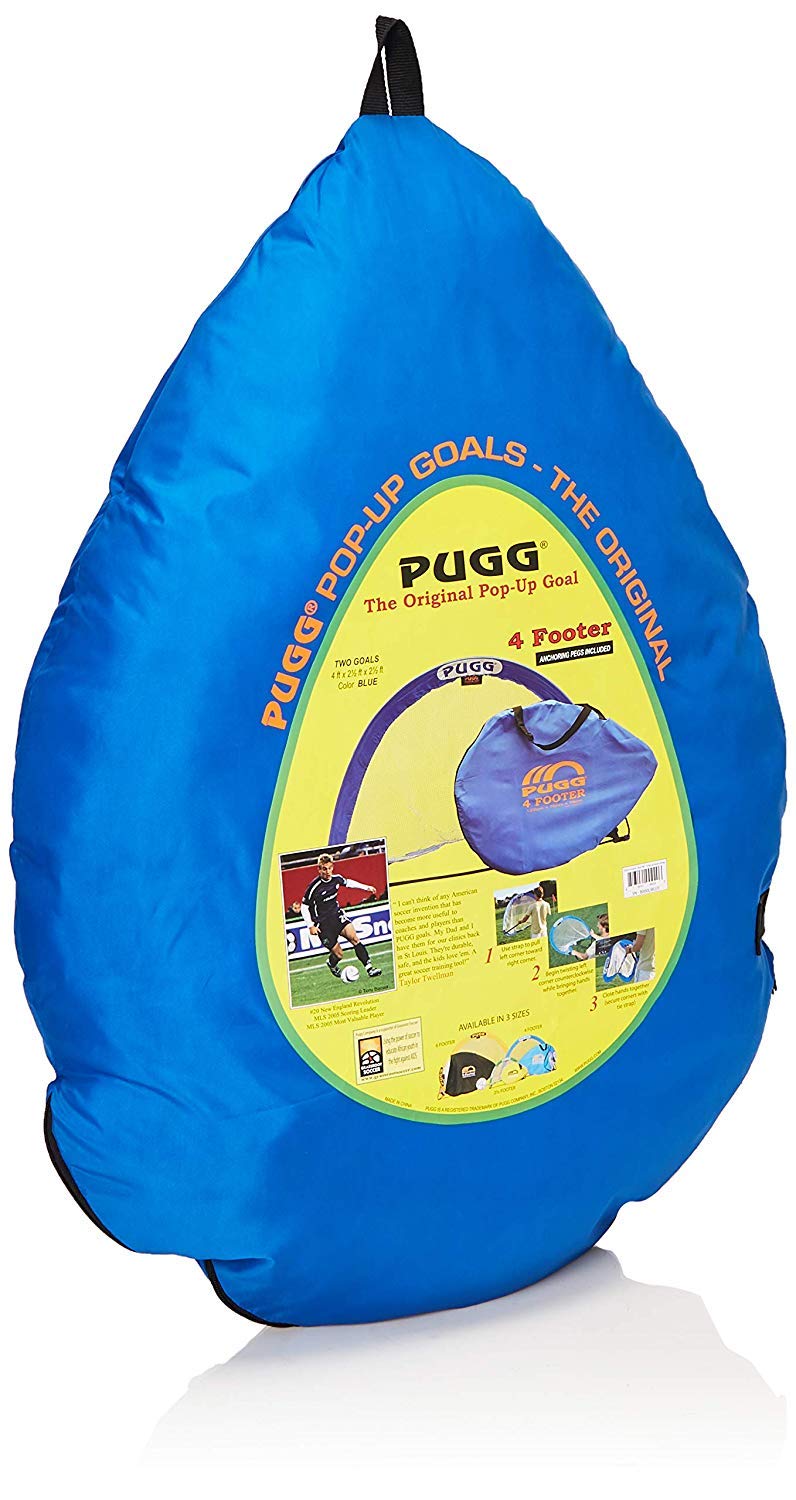 PUGG 4 Foot Pop Up Soccer Goal, Portable Training Football Knitted Poly Net Equipment, The Original Pickup Game Goal, Includes Two Goals & Bag - Image 2