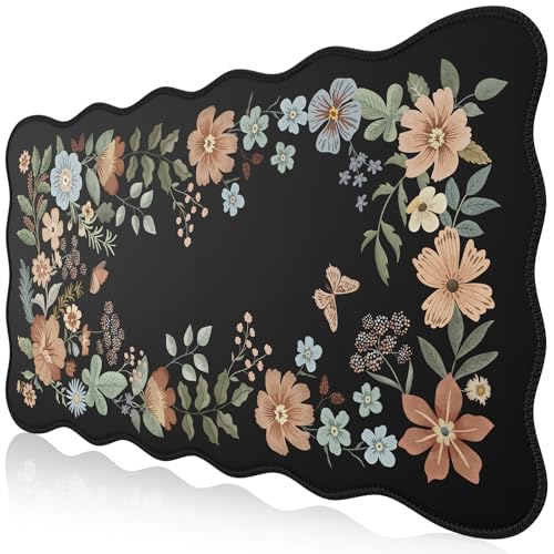 iCasso Desk Matt for Desktop, Black Desk Mat, Cute Desk Pad Mat, XXL Large Mouse Pad for Desk, Anti-Slip Big Mousepad with Stitched Edges, Keyboard Pad Mouse Mat for Computer(Black) - Image 1