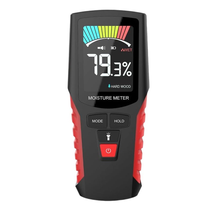Serplex® Wood Moisture Meter with Light, Pinless Moisture Meter, LCD Color Display, Wall Moisture Meter with Sound Alarm & 4 Mode Moisture Sensor for Firewood, Lumber, Masonry, Battery Not Included - Image 1