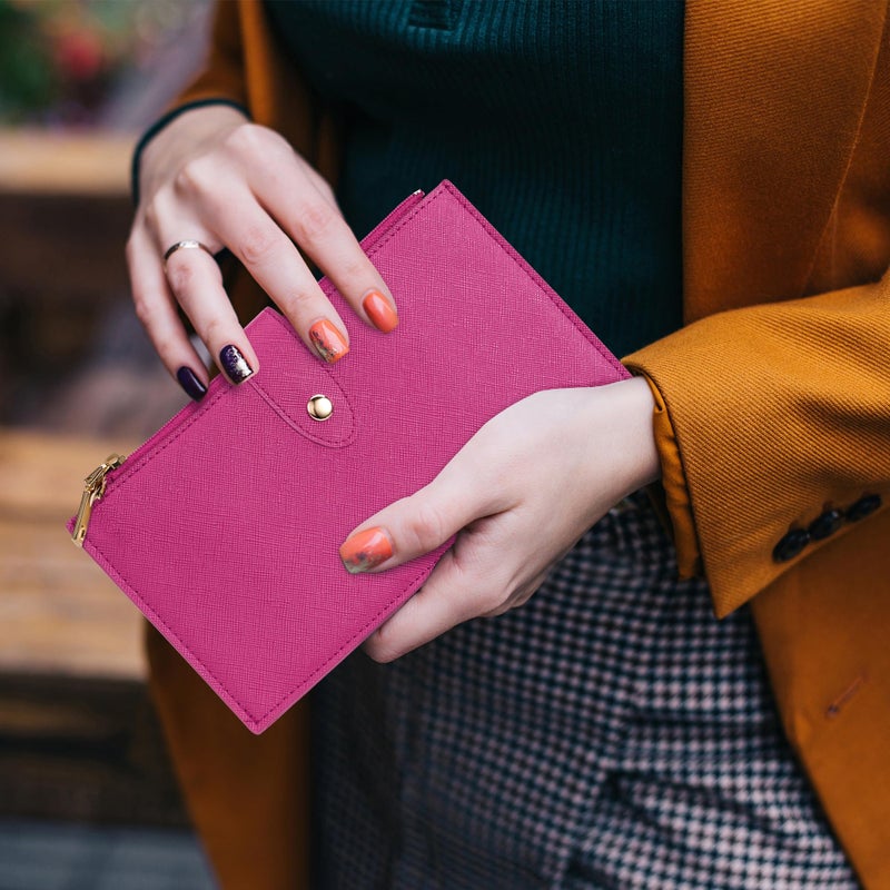 Travelambo RFID Wallet Women Large Size Bifold Multi Card Wallet Case with Zipper Pocke Credit Card Holder for Women - Image 3