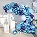 MEBAY Blue Balloon Arch Kit 147 Pcs Metallic Macaron Light Navy Blue Balloons Garland with Confetti for Baby Shower Birthday Wedding Ocean Themed Party Decoration - Image 2