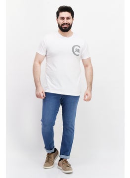 CERRUTI 1881 Men Round Neck Short Sleeve Brand Logo T-Shirts, White  - Image 3