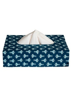 Kuber Industries Kuber Industries Multiuses Buti Print Handicrafts Tissue Paper Box/Paper Napkin Holder for Home, Hotel, Office (Blue)  - Image 1