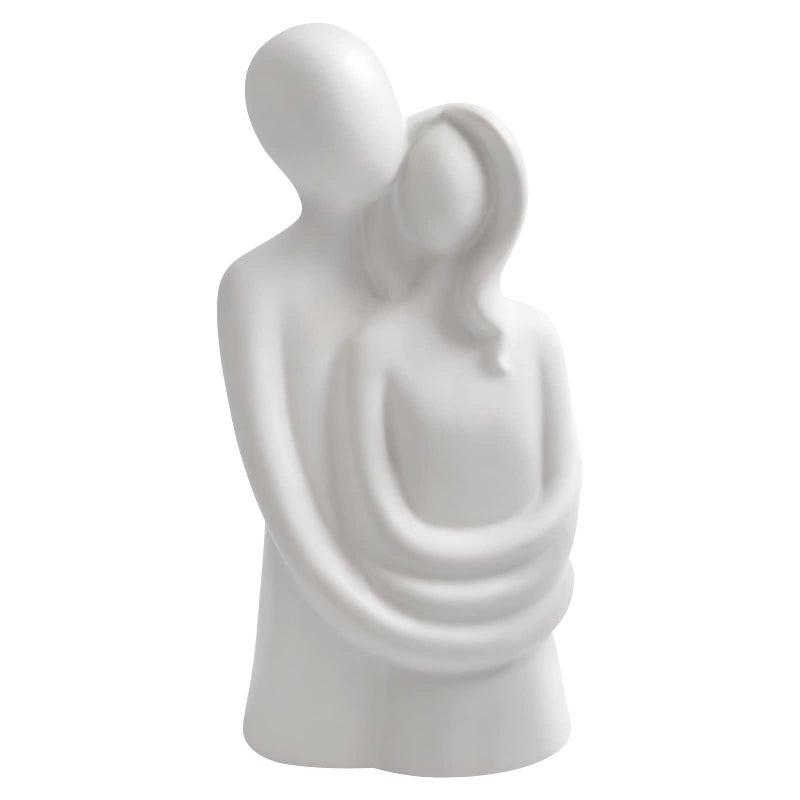 Notakia Hugging Couple Sculptures Home Decor Modern Romantic Love Statue for Office Bookshelf Desktop Decorations Hugging Couple White