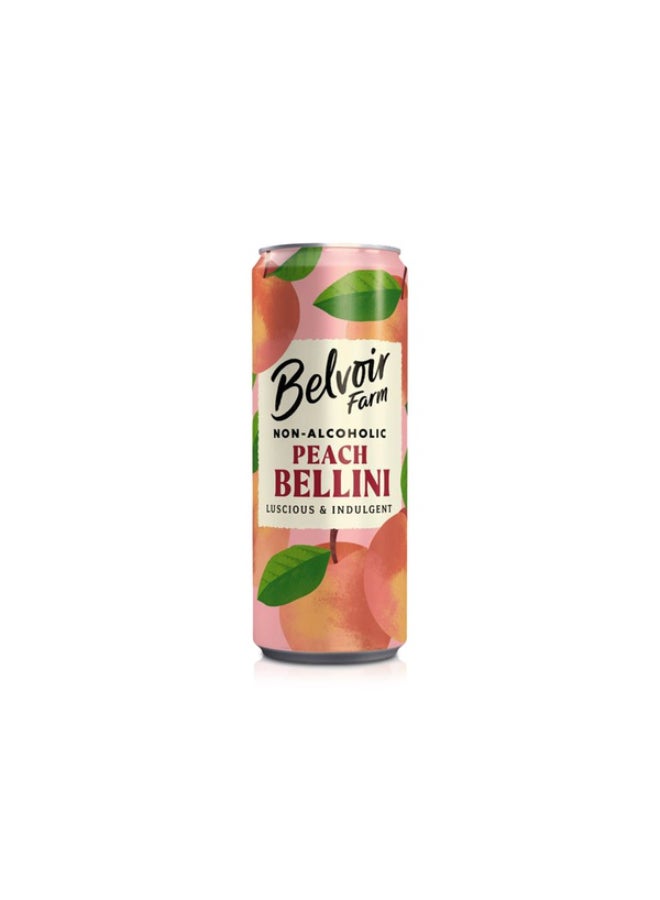 Belvoir Farm Non-Alcoholic Peach Bellini Drink 250ml - Image 1