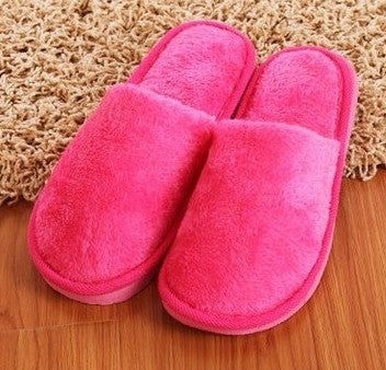 Winter Couple Plush Warm Home Slippers Cotton EVA Rose female  - Image 1