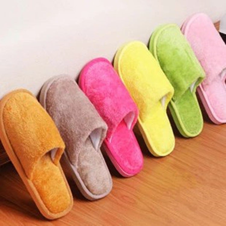 Winter Couple Plush Warm Home Slippers Cotton EVA Rose female  - Image 4