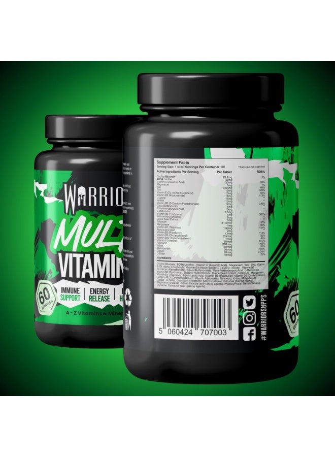 Warrior Multi-Vitamin Comprehensive Formula - 60 Tablets - Image 3