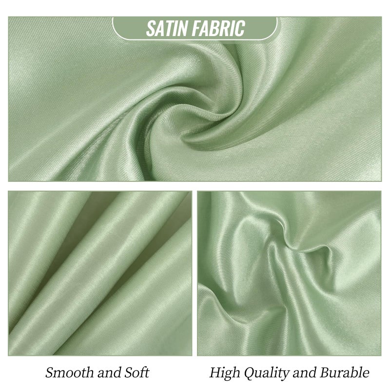 YMHPRIDE YMHPRIDE 120 PCS Sage Green Satin Chair Sashes Ties Bows Designed Chair Sashes for Wedding Party Baby Shower Banquet Restaurant Hotel Folding Chairs Decoration(Sage Green 7x78 inch)  - Image 4