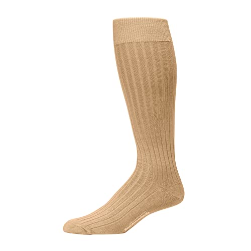 BoardroomSocks Cotton Dress Socks for Men – Knee High Mens Khaki Executive Socks – Classic Over the Calf Dress Socks by Boardroom Socks - Image 1