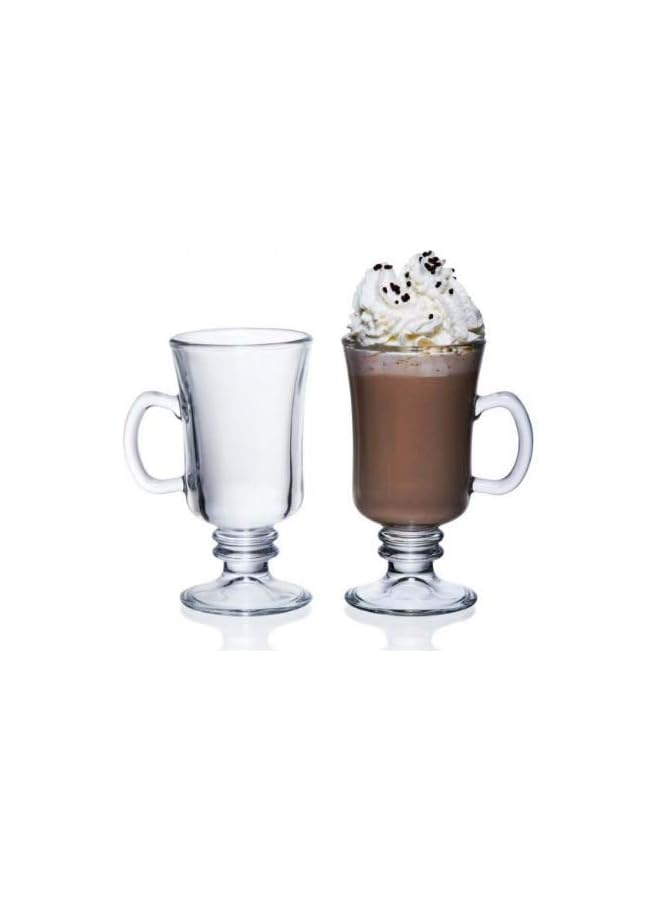 S-TOP Latte Macchiato Glass, Irish Coffee Glass, Hot Chocolate Cup, with Handle, 250ml, Heat-Resistant Glassware ?2 Pack? - Image 2