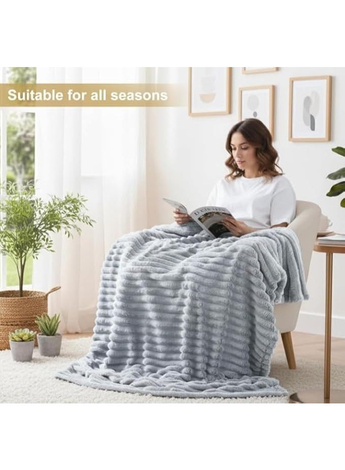 دفاية خفيفة من الفرو الناعم غطاء سرير شتوي دافئ مناسب للأريكة والسرير مقاس 160 سم × 150 سم - Image 2