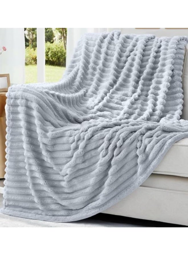 دفاية خفيفة من الفرو الناعم غطاء سرير شتوي دافئ مناسب للأريكة والسرير مقاس 160 سم × 150 سم - Image 4