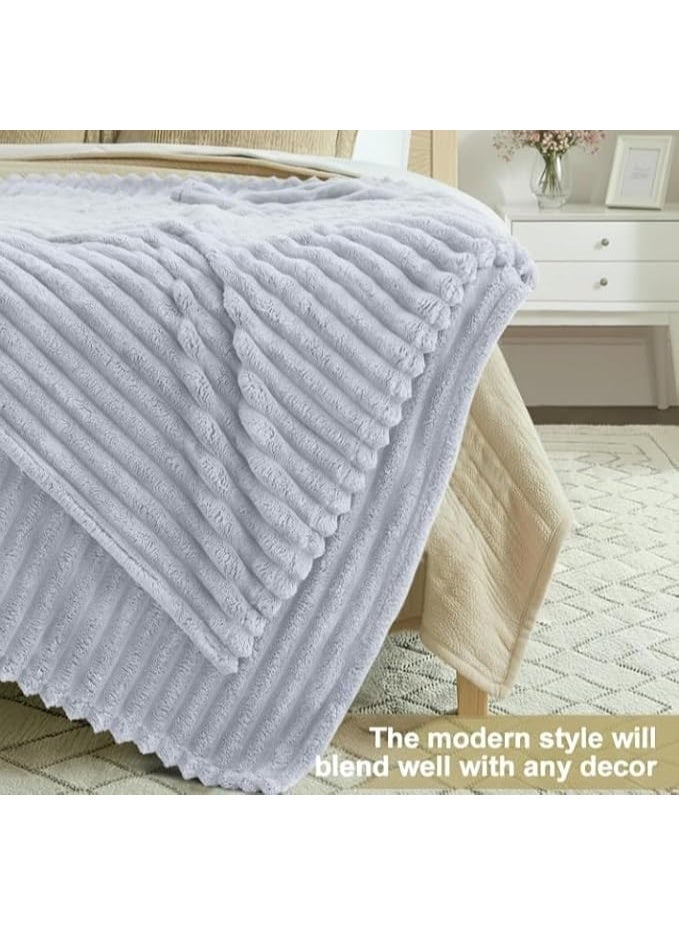 دفاية خفيفة من الفرو الناعم غطاء سرير شتوي دافئ مناسب للأريكة والسرير مقاس 160 سم × 150 سم - Image 1