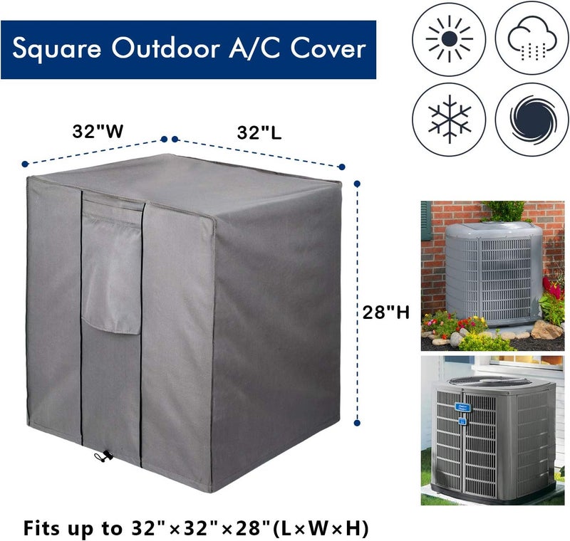 BOLTLINK Air Conditioner Covers for Outside Units, AC Unit Covers Outdoor Fits up to 32 x 32 x 28 inches - Image 2