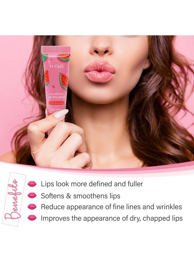 YUGLO Multi-Peptide Infused Lip Plumping Treatment - Lip Gloss For Women with Lip Balm Repair Effect for Smooth, Youthful Lips - Lip Moisturizer to Repair Chapped Lips - Watermelon - Image 2