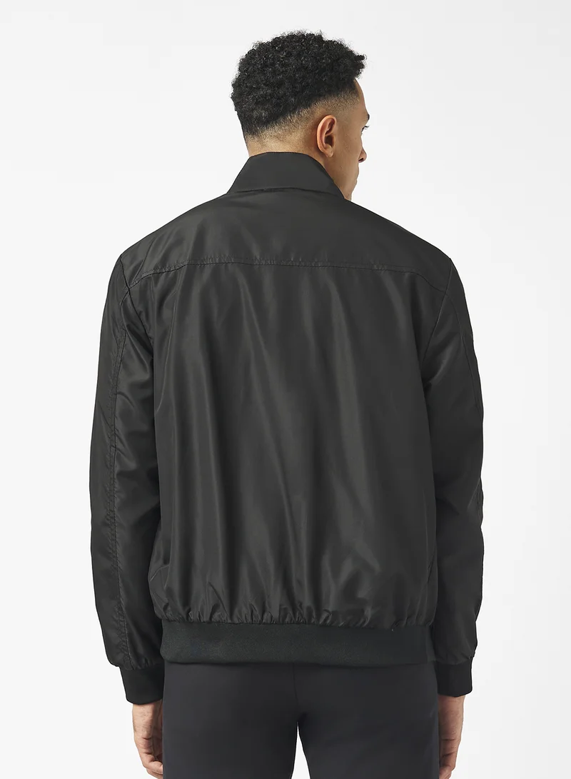 BRAVE SOUL Funnel Neck Zip Through Bomber Jacket