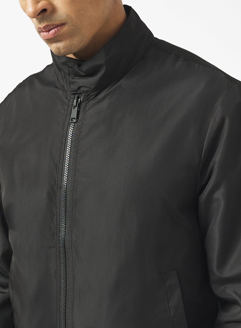 BRAVE SOUL Funnel Neck Zip Through Bomber Jacket - Image 3