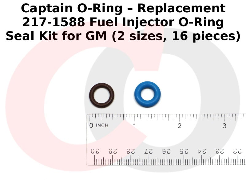 Captain O-Ring كابتن O-Ring – مجموعة استبدال 217-1588 لختم حقن الوقود O-Ring لسيارات GM (حجمين، 16 قطعة) - Image 3