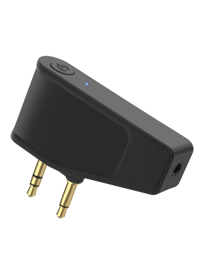 SYOSI Bluetooth 5.3 Adapter for Wireless/Wired Headphones, 2 in 1 Airplane Bluetooth Adapter with 3.5mm Aux Jack Compatible with Airplane/Home TV/Gym/Boats/Car, Foldable Single/Double Gold Plug - Image 1