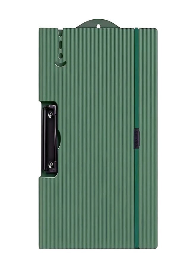 oddpod™ Horizontal A4 Plastic Clipboard with Elastic Strap/Multi-Function Document Paper Storage File Folder with Outer Cover for Students & Professionals - Patina Green - Image 1