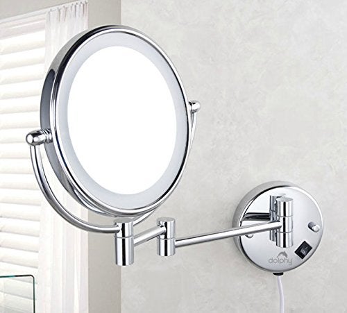 DOLPHY Silver 5X LED Magnifying Shaving Makeup Mirror 8 inch - Image 3