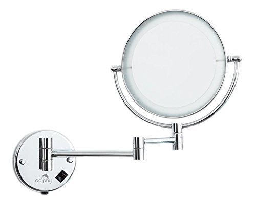 DOLPHY Silver 5X LED Magnifying Shaving Makeup Mirror 8 inch - Image 2