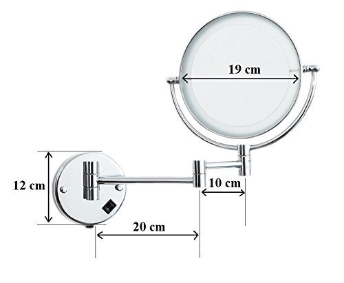DOLPHY Silver 5X LED Magnifying Shaving Makeup Mirror 8 inch - Image 5