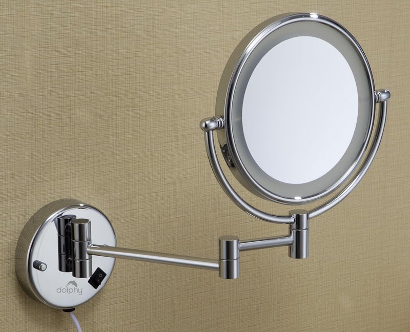 DOLPHY Silver 5X LED Magnifying Shaving Makeup Mirror 8 inch - Image 4