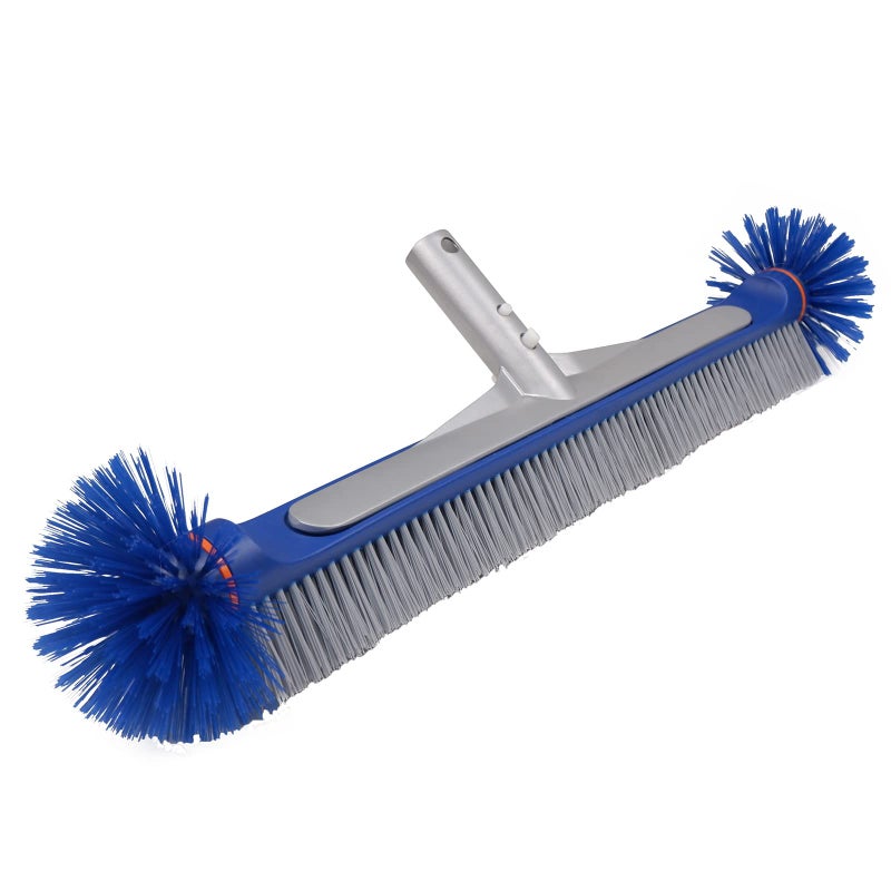 Poolvio Poolvio Professional 175 Floor  Wall Pool Cleaning Brush with Tough Around Nylon Bristles EZ Clip Aluminum Handle Easily Sweep from Walls Floors Steps
