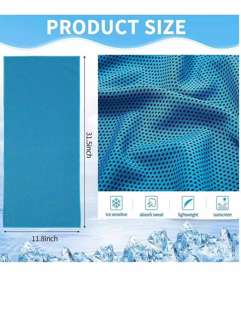 Cooling Towels 4 Pack Ice Towel Mesh Cooling Towel Soft Breathable Chilly Towel Ice Towel for Neck Microfiber Towel for Yoga Golf Sport Running Gym Workout Cing Fitness 30 * 80 cm - Image 3